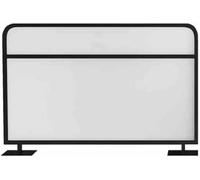 Iron Partition Privacy Panel, Glass Dining Room Screen Partition with Frosted Glass for Workspace and Office, Ideal for Enhancing Privacy and Organization
