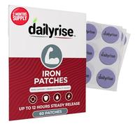 Iron Patches | 60 Transdermal Supplement with Iron, Vitamin A, Vitamin C, Vitamin B9 & Astaxanthin | Daily Support, Easy Absorption, Long-Lasting Fabric | Kind to Skin Made by Dailyrise