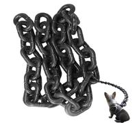 Iron Paw Chain Leash, Giant Plastic Chain Leash, Lightweight Big Imitates Chains Leashs, Funny Fake, Humorous Walking Accessory, Looks Strong and Heavy for Small Dog/Cat Photo Props (Black,L-3m)