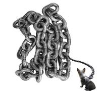 Iron Paw Chain Leash, Giant Plastic Chain Leash, Lightweight Big Imitates Chains Leashs, Funny Fake, Humorous Walking Accessory, Looks Strong and Heavy for Small Dog/Cat Photo Props (Silver,M-2m)