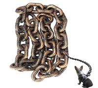 Iron Paw Chain Leash, Giant Plastic Chain Leash, Lightweight Big Imitates Chains Leashs, Funny Fake, Humorous Walking Accessory, Looks Strong and Heavy for Small Dog/Cat Photo Props (Bronze,M-1.5m)