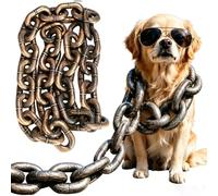 Iron Paw Chain Leash, Lightweight Big Chain Leash For Small Dog Funny, Plastic Imitating Chains Looks Strong and Heavy for Small Dog/Cat Photo Props (Bronze, L-3m)