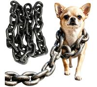 Iron Paw Chain Leash, Lightweight Big Chain Leash For Small Dog Funny, Plastic Imitating Chains Looks Strong and Heavy for Small Dog/Cat Photo Props (Black, M-3m)