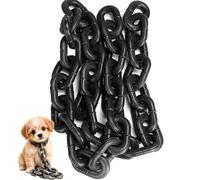Iron Paw Chain Leash, Lightweight Plastic Big Chain Leash for Small Dogs/Cats, Imitating Iron Chains Looks for Photos & Walking, 4.9/6.5/9.8ft Adjustable Lengths&Comfortable Pet Lead (Black,M/3m)