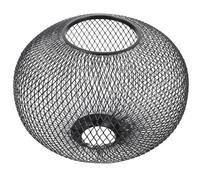 Iron Pendant Light Shade, E27 Bulb Cage Guard for Hanging Lamps | Black Metal Hollowed Lantern Design, Open Bottom Cover, Farmhouse Industrial Styling for Bedrooms and Cafes