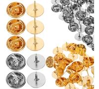 Iron Pin Backs for Badge and Lapel Pins 100 Sets Compact