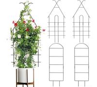 Iron Plant Trellis 76cm Floor-Standing 4pcs Black Supports Vertical Vines | Sturdy iron construction for outdoor use space-saving design maximizes vertical gardening rustic garden aesthetic