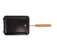 Iron Popcorn Pan with Wooden Handle and Vented Lid, Rectangular
