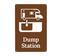 Iron Poster Painting Dump Station With Graphic Rules Safety Wear-Resistant And Durable Metal Sign Not Easy To Rust Metal Tin Sign For Farmhouse Pub Patio 20X30Cm