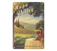 Iron Poster Painting Napa Valley California Wine Country Calistoga St. Helena Rutherford Yountville Napa Retro Iron Signs Fixings Included Metal Sign For Bathroom Garage Farmhouse 20X30Cm