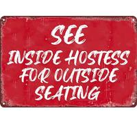 Iron Poster Painting See Inside Hostess For Outside Seating Decor Iron Signs Art Metal Sign For Home Coffee Garage 20X30Cm