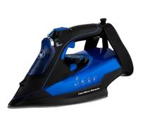 Hamilton Beach Steam Iron, 3000W, SteamMax Pro, Non-Stick Ceramic Soleplate, Dry or Steam Ironing, Spritz Function, Crease Removal, Vertical Steam, Easy Fill Tank, Self Cleaning, Black/Blue - HB608BB
