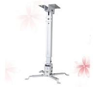 Iron Projector Ceiling Mount Bracket Universal Adjustable 15kg | Four Double-jointed Arms, Adjustable Channel and Plate, White Finish for LED Projectors