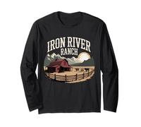 Iron River Ranch Western Farm Cattle Livestock Horse Fans Long Sleeve T-Shirt