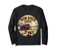 Iron River Ranch Western Farm Cattle Livestock Horse Fans Long Sleeve T-Shirt