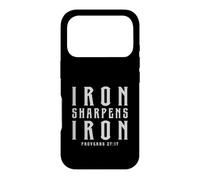 Iron Sharpens Iron Bible Verse Christian Faith Inspirational Case for iPhone 17 Pro