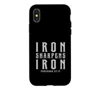 Iron Sharpens Iron Bible Verse Christian Faith Inspirational Case for iPhone X/XS