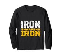Iron Sharpens Iron Bold Motivational Typography Long Sleeve T-Shirt