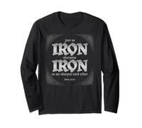 Iron Sharpens Iron Christian Dad Birthday Proverbs Bible Dad Long Sleeve T-Shirt