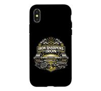 Iron Sharpen's Iron Christian Men Bible Scripture Gym Workou Case for iPhone X/XS