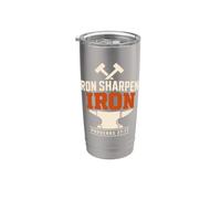 Iron Sharpen's Iron Christian Men Bible Scripture Gym Workou Stainless Steel Insulated Tumbler
