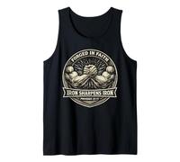 Iron Sharpen's Iron Christian Men Bible Scripture Gym Workou Tank Top