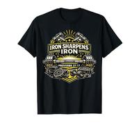 Iron Sharpen's Iron Christian Men Bible Scripture Gym Workou Value Graphic T-Shirt