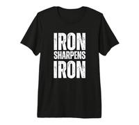 Iron Sharpens Iron Christian Weight Lifter Cool Gym Workout Premium T-Shirt
