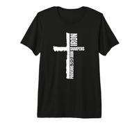 Iron Sharpens Iron Christian Workout Gym Cross Passage Premium T-Shirt