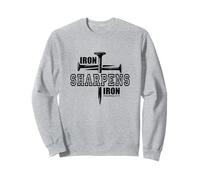 Iron Sharpens Iron Faith Jesus Christian Bible Verse Sweatshirt