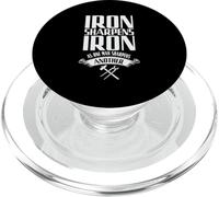 Iron Sharpens Iron Metalworker Blacksmith PopSockets PopGrip for MagSafe