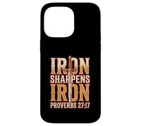 Iron Sharpens Iron Proverbs 27 17 Brothers in Christ Case for iPhone 14 Pro Max