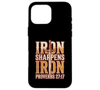 Iron Sharpens Iron Proverbs 27 17 Brothers in Christ Case for iPhone 16 Pro Max