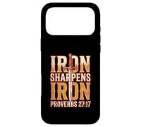 Iron Sharpens Iron Proverbs 27 17 Brothers in Christ Case for iPhone 17 Pro Max