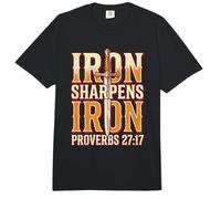 Iron Sharpens Iron Proverbs 27 17 Brothers in Christ Comfort Colors Adult Heavyweight T-Shirt