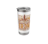 Iron Sharpens Iron Proverbs 27 17 Brothers in Christ Stainless Steel Insulated Tumbler
