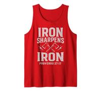 Iron Sharpens Iron Proverbs 27:17 Christian Bible Scripture Tank Top