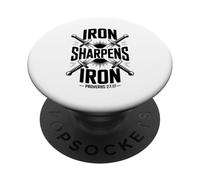 Iron Sharpens Iron Proverbs 27:17 Christian Brotherhood PopSockets Adhesive PopGrip