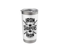 Iron Sharpens Iron Proverbs 27:17 Christian Brotherhood Stainless Steel Insulated Tumbler