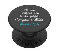 Iron Sharpens Iron Proverbs 27:17 Christian Religion Quoted PopSockets Swappable PopGrip