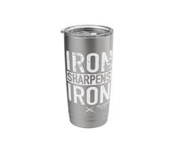 Iron Sharpens Iron Proverbs 27:17 Christian Religion Stainless Steel Insulated Tumbler