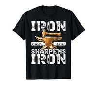Iron Sharpens Iron Proverbs 27:17 Faith Strength T-Shirt