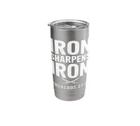 Iron Sharpens Iron Proverbs 27:17 Inspirational Stainless Steel Insulated Tumbler