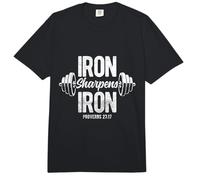 Iron Sharpens Iron Proverbs 27:17 Iron Sharpens Gym Faith Comfort Colors Adult Heavyweight T-Shirt