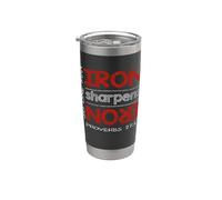 Iron Sharpens Iron Proverbs 27:17 Motivational Inspired Stainless Steel Insulated Tumbler
