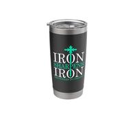 Iron Sharpens Iron Proverbs Solomon 27 Verse 17 Bible Stainless Steel Insulated Tumbler
