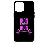 Iron Sharpens Iron Proverbs Weightlifting Pink Bible Lifting Case for iPhone 12 Pro Max