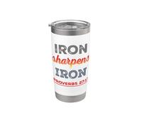 Iron Sharpens Iron Scripture Verse Bible Quote Stainless Steel Insulated Tumbler