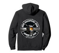 Iron Sharpens Iron Welder Christian Men Faith Work Crewneck Pullover Hoodie