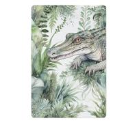 Iron Sign for Hallway, Personalized Hanging Picture for Home, Custom Tin Crocodile Green Sign for Living Room, Multifunctional Posters for Garage, Garden, Decoration, 11.8x7.9 Inch